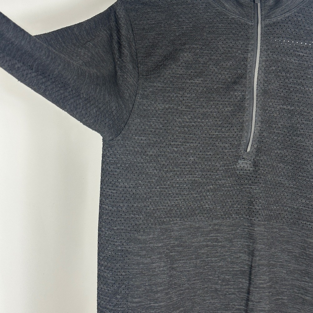 Lululemon Mens Metal Vent Tech Half Zip Black Long Sleeve Run Reflective Small - Picture 6 of 13